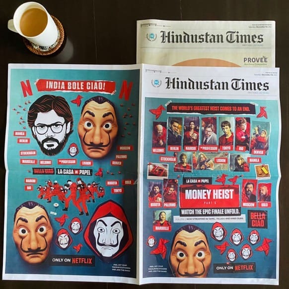 Money Heist takes over front page of national newspaper 1